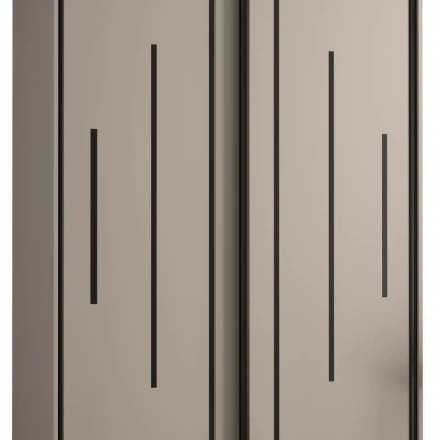 Šatní skříň INDIRA 12 - 130/45 cm, kašmír / černá