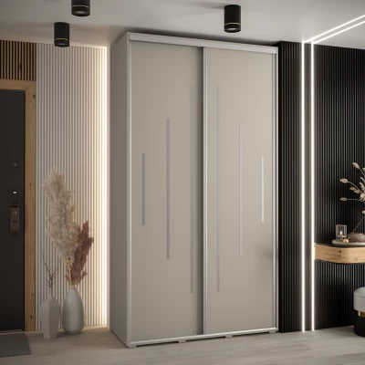 Šatní skříň INDIRA 12 - 140/45 cm, kašmír / stříbrná