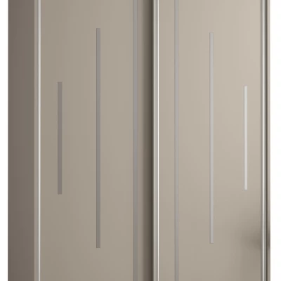 Šatní skříň INDIRA 12 - 140/45 cm, kašmír / stříbrná