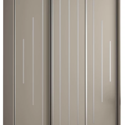 Šatní skříň INDIRA 12 - 150/45 cm, kašmír / stříbrná
