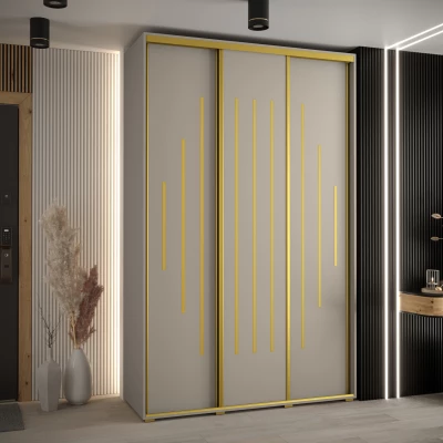 Šatní skříň INDIRA 12 - 150/45 cm, kašmír / zlatá