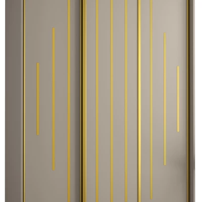 Šatní skříň INDIRA 12 - 150/45 cm, kašmír / zlatá