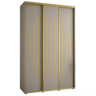 Šatní skříň INDIRA 12 - 150/45 cm, kašmír / zlatá