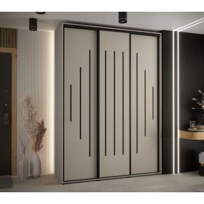 Šatní skříň INDIRA 12 - 180/45 cm, kašmír / černá