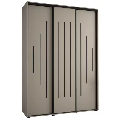 Šatní skříň INDIRA 12 - 180/45 cm, kašmír / černá
