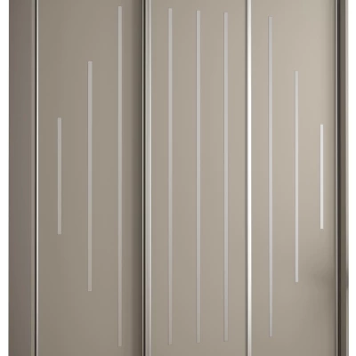 Šatní skříň INDIRA 12 - 180/45 cm, kašmír / stříbrná
