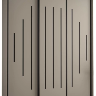 Šatní skříň INDIRA 12 - 200/45 cm, kašmír / černá