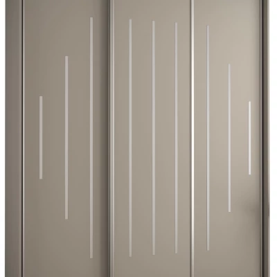 Šatní skříň INDIRA 12 - 200/45 cm, kašmír / stříbrná