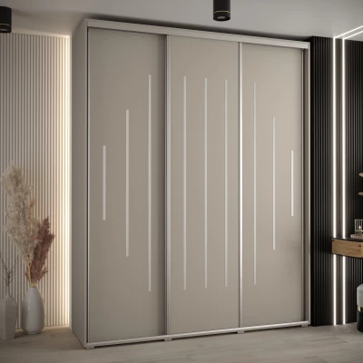 Šatní skříň INDIRA 12 - 200/45 cm, kašmír / stříbrná