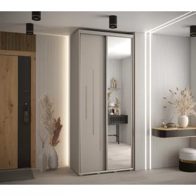 Šatní skříň INDIRA 13 - 100/45 cm, kašmír / stříbrná