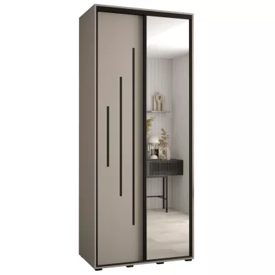 Šatní skříň INDIRA 13 - 120/45 cm, kašmír / černá