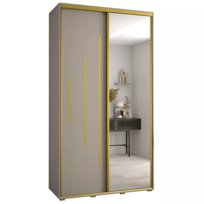 Šatní skříň INDIRA 13 - 140/45 cm, kašmír / zlatá