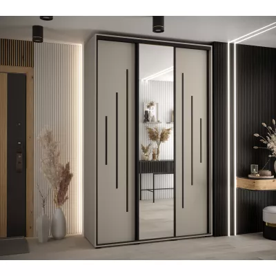 Šatní skříň INDIRA 13 - 150/45 cm, kašmír / černá