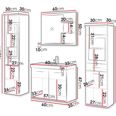 Koupelnová stěna YUKO 1 - matera + umyvadlo ZDARMA