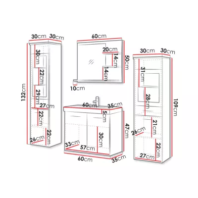 Koupelnová stěna YUKO 1 - matera + umyvadlo ZDARMA