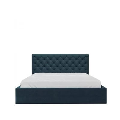 Čalouněná manželská postel s úložným prostorem 180x200 DOZIER - modrá