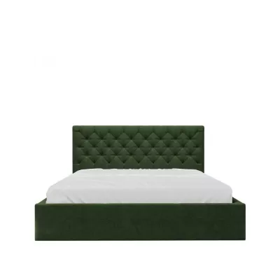 Čalouněná manželská postel s úložným prostorem 180x200 DOZIER - zelená