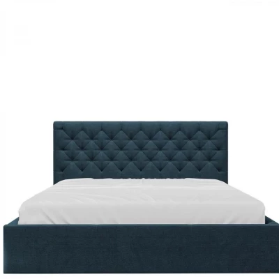 Čalouněná manželská postel s úložným prostorem 160x200 DOZIER - modrá