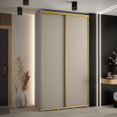 Šatní skříň INDIRA 1 - 140/60 cm, kašmír / zlatá