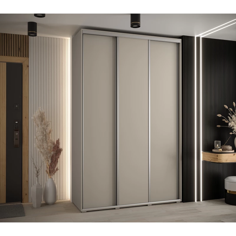 Šatní skříň INDIRA 1 - 180/60 cm, kašmír / stříbrná