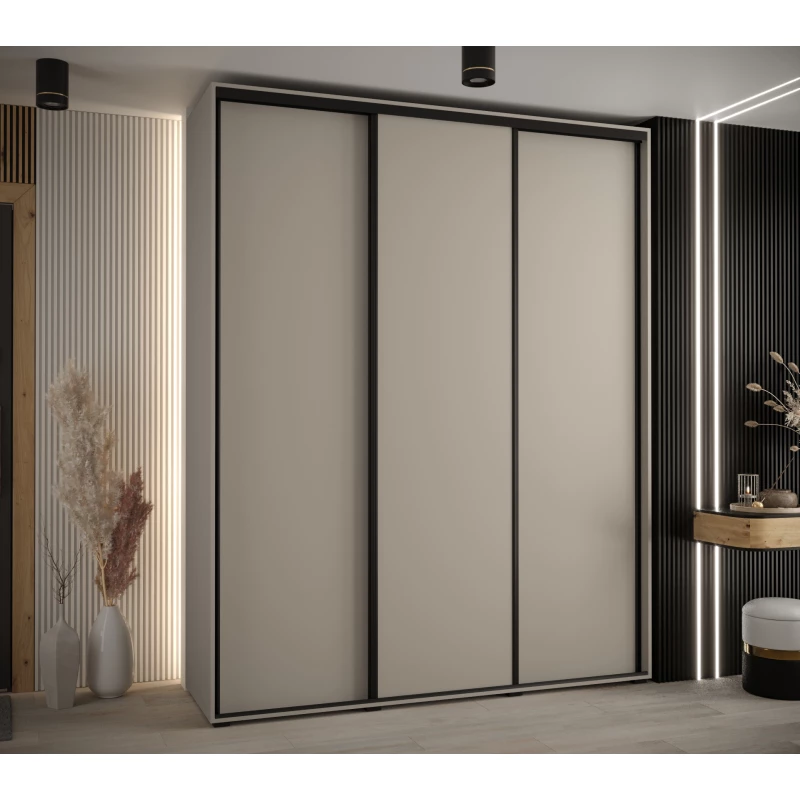 Šatní skříň INDIRA 1 - 200/60 cm, kašmír / černá