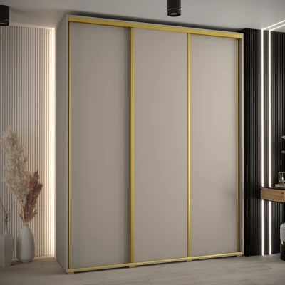 Šatní skříň INDIRA 1 - 200/60 cm, kašmír / zlatá