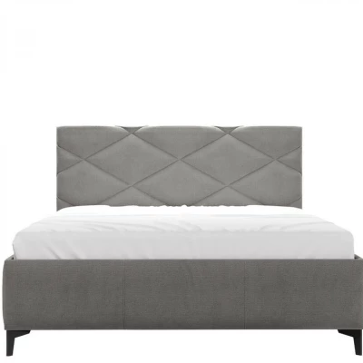 Čalouněná manželská postel s úložným prostorem 140x200 EMORIN - šedá