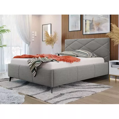 Čalouněná manželská postel s úložným prostorem 140x200 EMORIN - šedá