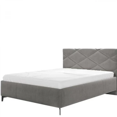 Čalouněná manželská postel s úložným prostorem 160x200 EMORIN - šedá