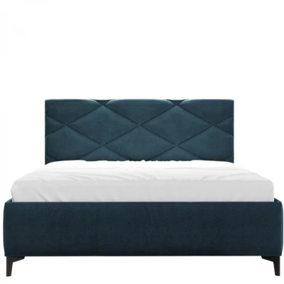 Čalouněná manželská postel s úložným prostorem 180x200 EMORIN - modrá