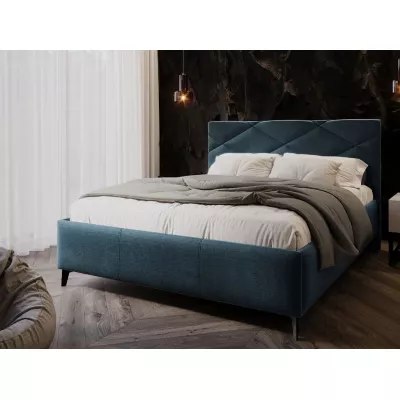 Čalouněná manželská postel s úložným prostorem 180x200 EMORIN - modrá