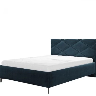 Čalouněná manželská postel s úložným prostorem 160x200 EMORIN - modrá