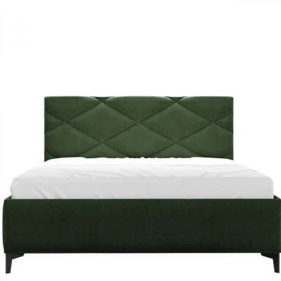 Čalouněná manželská postel s úložným prostorem 160x200 EMORIN - zelená