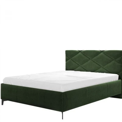 Čalouněná manželská postel s úložným prostorem 180x200 EMORIN - zelená