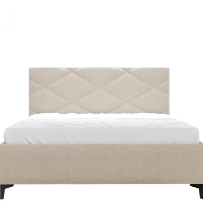 Čalouněná manželská postel s úložným prostorem 140x200 EMORIN - béžová