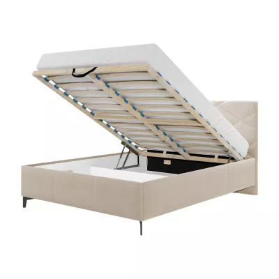 Čalouněná manželská postel s úložným prostorem 160x200 EMORIN - šedá
