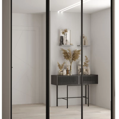 Šatní skříň INDIRA 2 - 180/60 cm, kašmír / černá