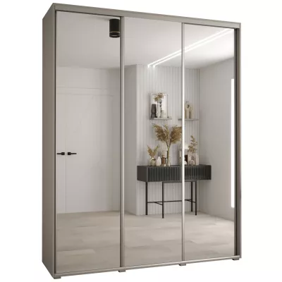 Šatní skříň INDIRA 2 - 190/60 cm, kašmír / stříbrná