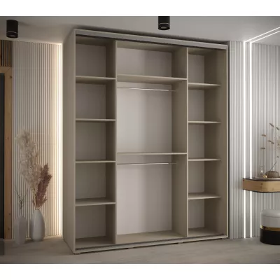 Šatní skříň INDIRA 2 - 190/60 cm, kašmír / stříbrná