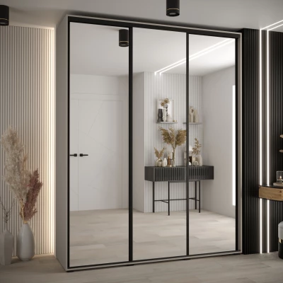 Šatní skříň INDIRA 2 - 200/60 cm, kašmír / černá