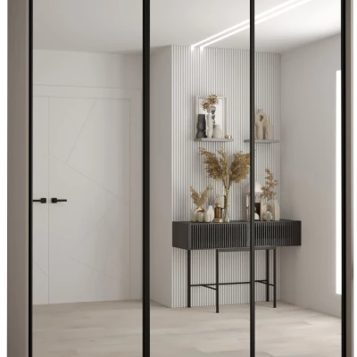 Šatní skříň INDIRA 2 - 200/60 cm, kašmír / černá