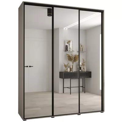 Šatní skříň INDIRA 2 - 200/60 cm, kašmír / černá