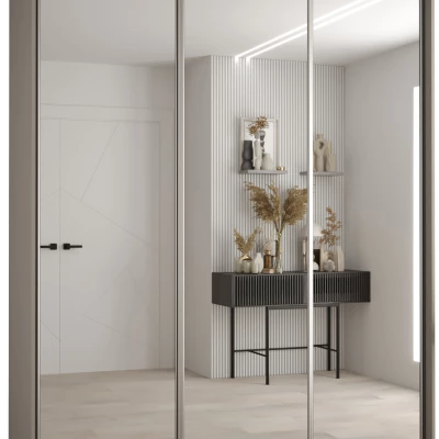 Šatní skříň INDIRA 2 - 200/60 cm, kašmír / stříbrná