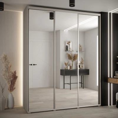 Šatní skříň INDIRA 2 - 200/60 cm, kašmír / stříbrná