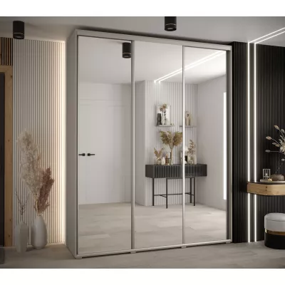 Šatní skříň INDIRA 2 - 200/60 cm, kašmír / stříbrná