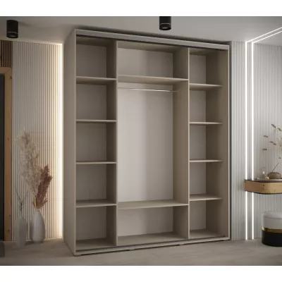 Šatní skříň INDIRA 2 - 200/60 cm, kašmír / stříbrná