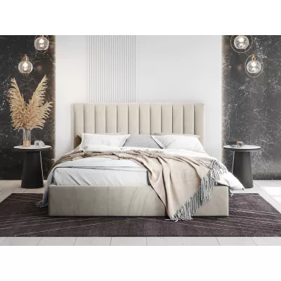 Čalouněná manželská postel 180x200 SELHOM - béžová