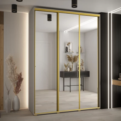 Šatní skříň INDIRA 2 - 170/60 cm, kašmír / zlatá