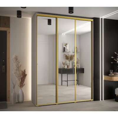 Šatní skříň INDIRA 2 - 170/60 cm, kašmír / zlatá