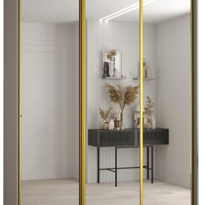 Šatní skříň INDIRA 2 - 170/60 cm, kašmír / zlatá